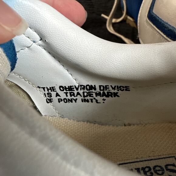 Vintage Pony Racer Trademark Blue Suede Chevron Track Shoes Sears Size 6 - Picture 5 of 11